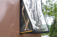 Vinyl window of the yurt